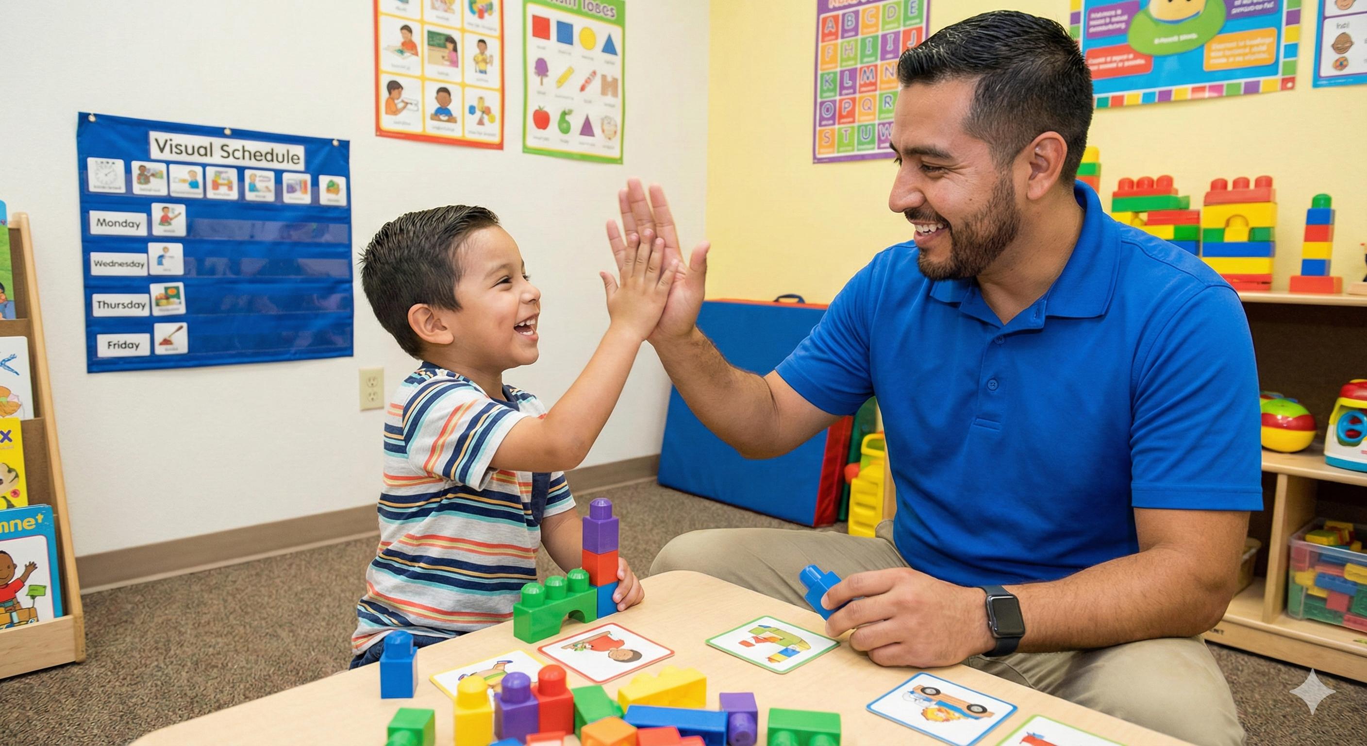 Child during in-home ABA therapy in New Mexico