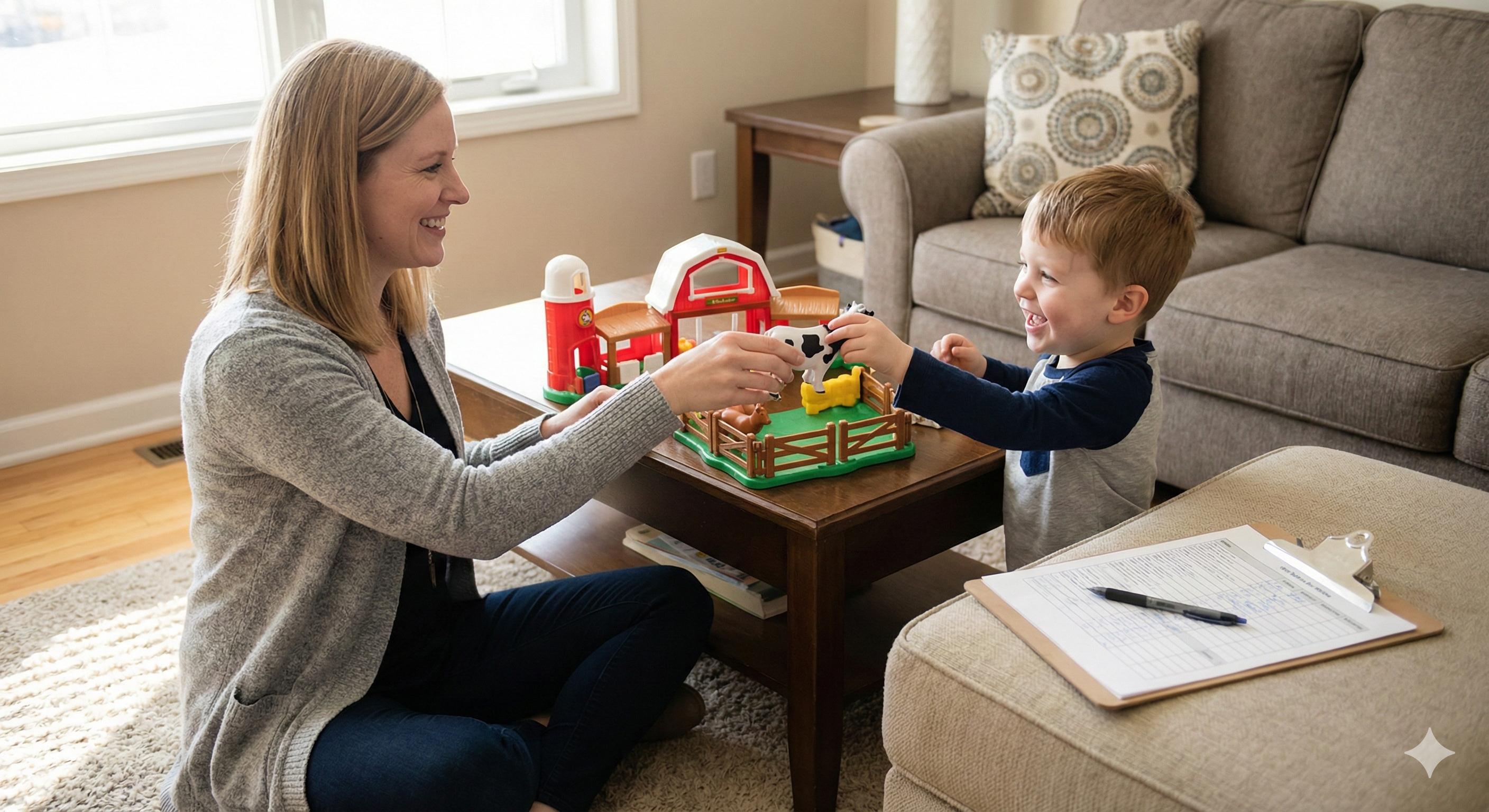 ABA therapy session with child in Albuquerque home